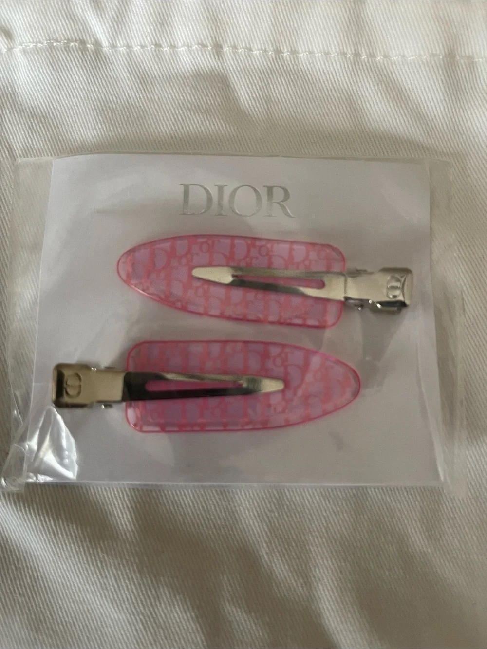 Dior Pink Signature Snap Hair Clips – Set of 2